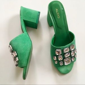 Sakuraa Block Heel Suede Leather Sandals 7.5